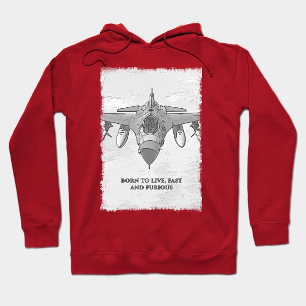 Fighter Jet Born P25 Hoodie by FasBytes